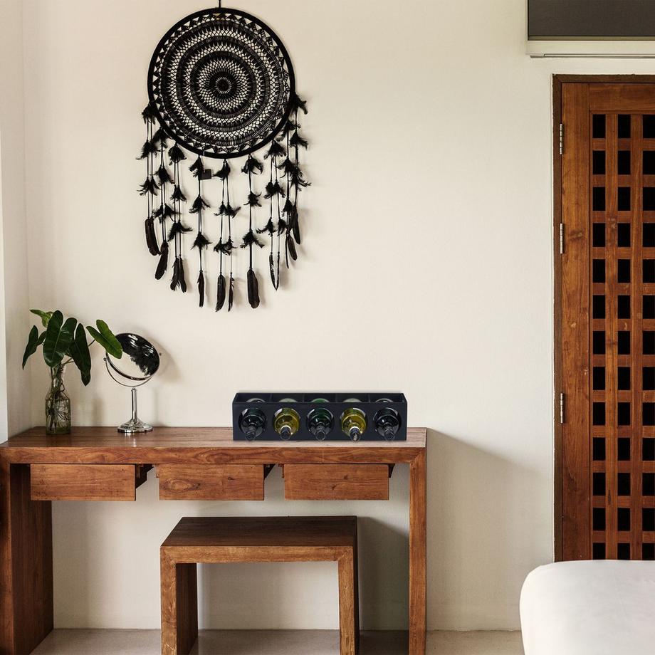 B2X Portabottiglie in bambù, nero  