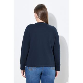 Ulla Popken Giacca Felpa Scollo a V Maniche Lunghe Cotone Biologico  