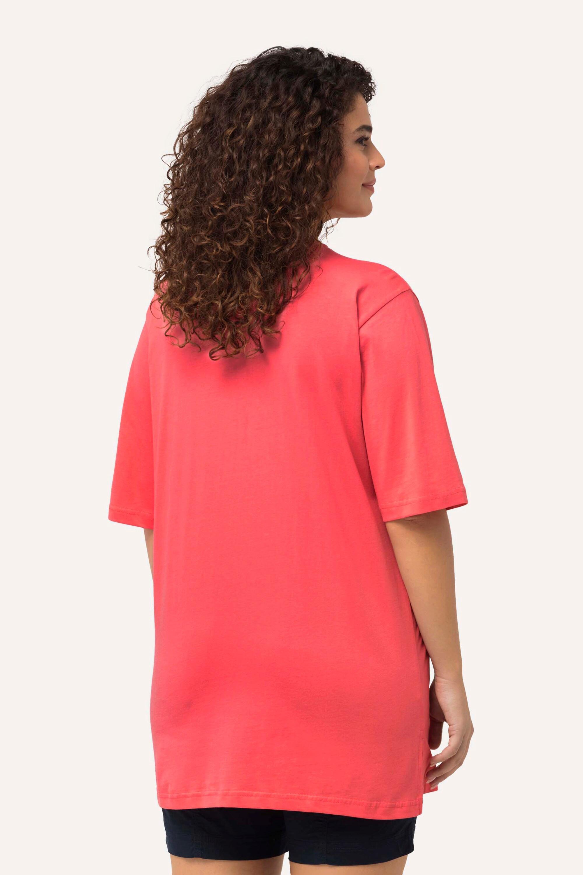 Ulla Popken  T-shirt dalle linee morbide con scollo a V e mezze maniche 