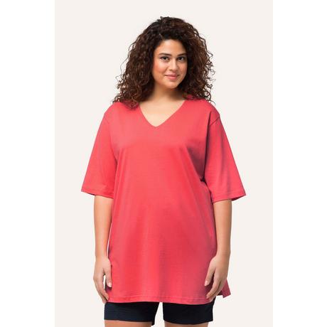 Ulla Popken  T-shirt dalle linee morbide con scollo a V e mezze maniche 