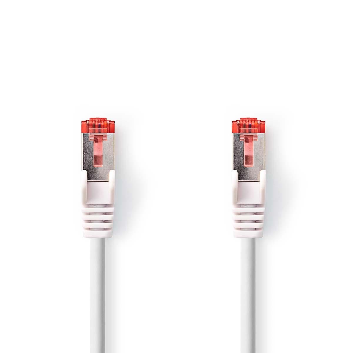 Nedis  Câble réseau CAT6a | S/FTP | RJ45 mâle | RJ45 femelle | 1.50 m | Rond | LSZH | Blanc | Emballé 