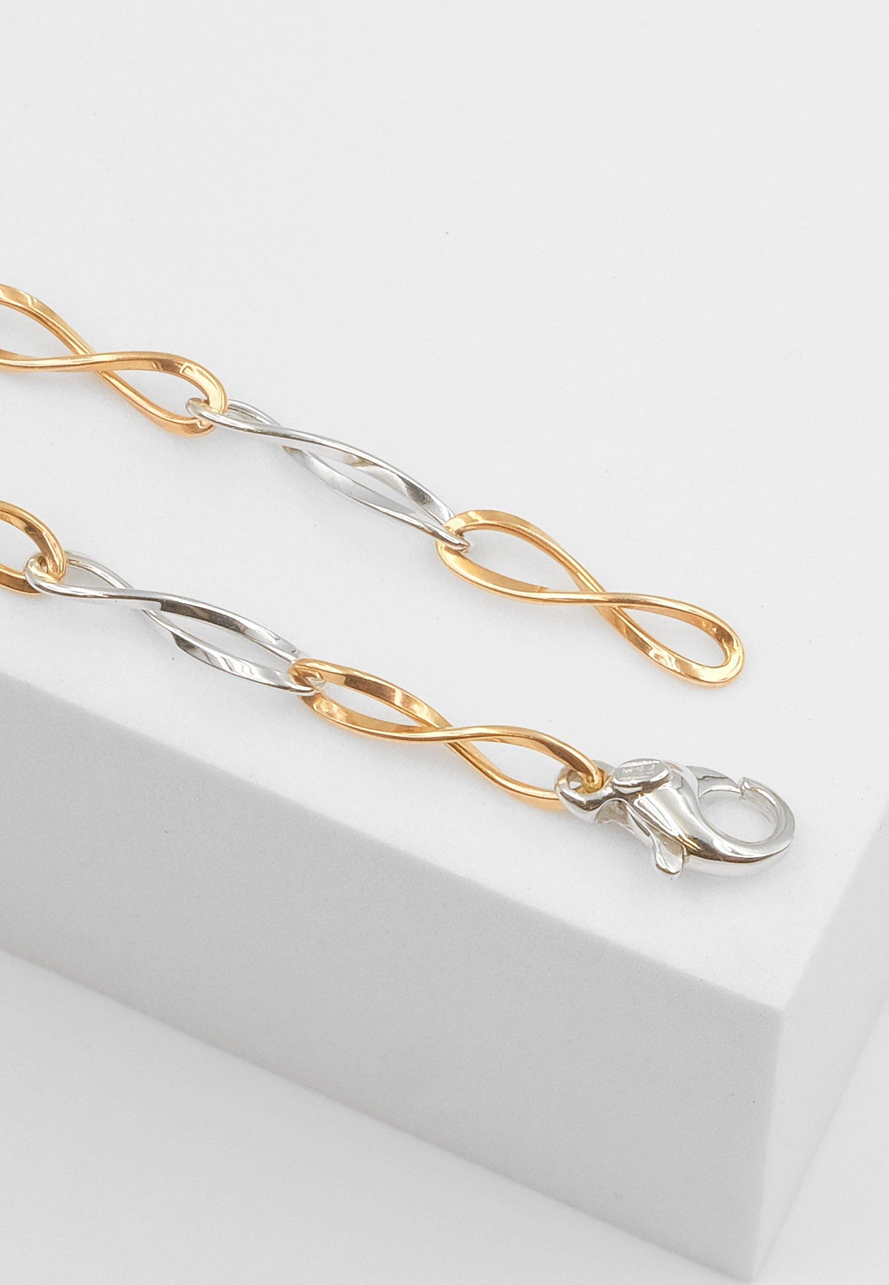 MUAU Schmuck  Collier fantaisie bicolore blanc/rouge or 750, 4.2mm, 45cm 