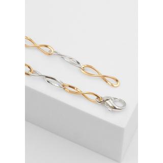 MUAU Schmuck  Collier fantaisie bicolore blanc/rouge or 750, 4.2mm, 45cm 