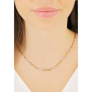 MUAU Schmuck  Collier fantaisie bicolore blanc/rouge or 750, 4.2mm, 45cm 