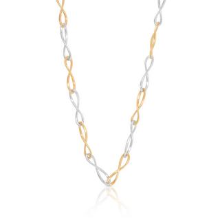 MUAU Schmuck  Collier Fantasie Bicolor Weiss-/Rotgold 750, 4.2mm, 45cm 