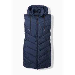 Ulla Popken Gilet Lungo Trapuntato Cappuccio Cerniera Laterale  