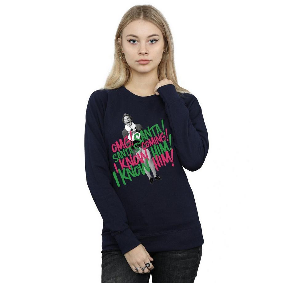Elf Santa's Coming Bedrucktes Sweatshirt  