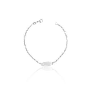 MUAU Schmuck  Bébé Bracelet Panzer Weissgold 750, 16cm Gravurplatte 1.9cm 