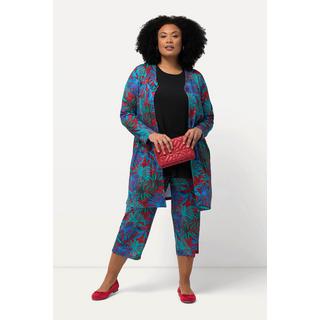 Ulla Popken Jerseyjacke Palmen V-Ausschnitt Langarm  