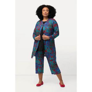 Ulla Popken Jerseyjacke Palmen V-Ausschnitt Langarm  