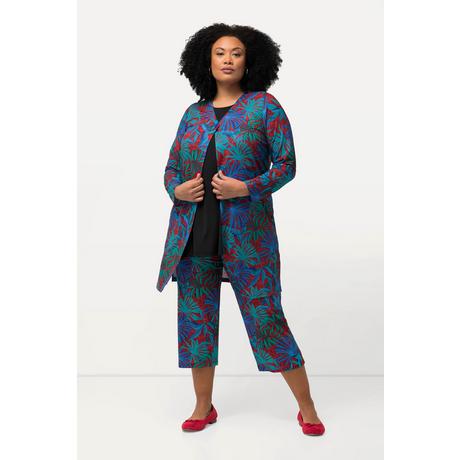 Ulla Popken Giacca di jersey stampa palme scollo a V maniche lunghe  