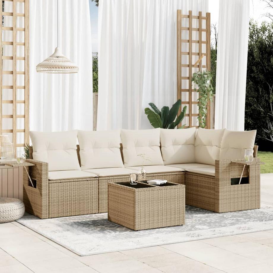 VidaXL Ensemble de canapés de jardin rotin synthétique  