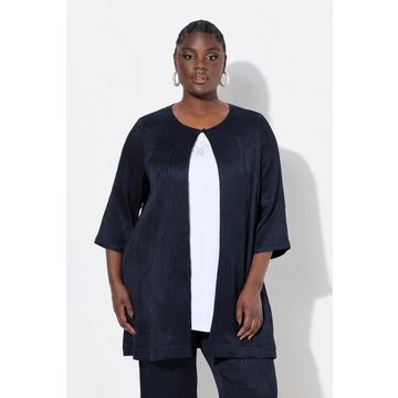 Blusenjacke, A-Linie, Rundhals, Rücken-Kellerfalte