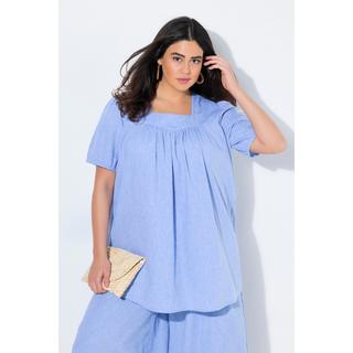 Ulla Popken Tunica Scollo Rettangolare Mezze Maniche a Sbuffo  