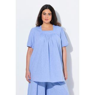 Ulla Popken Tunica Scollo Rettangolare Mezze Maniche a Sbuffo  