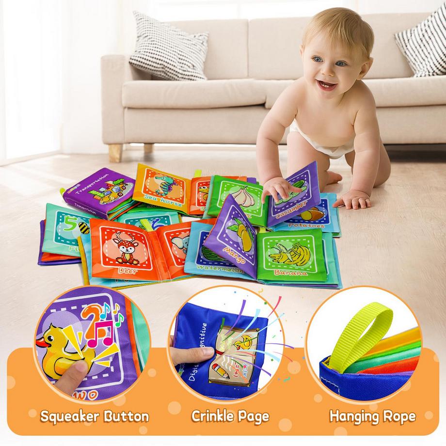 Activity-board  6-teiliges Stoffbuch für Babys, weiches Stoffbuch für Babys, Lernspielzeug für Babys, frühes Lernspielzeug 