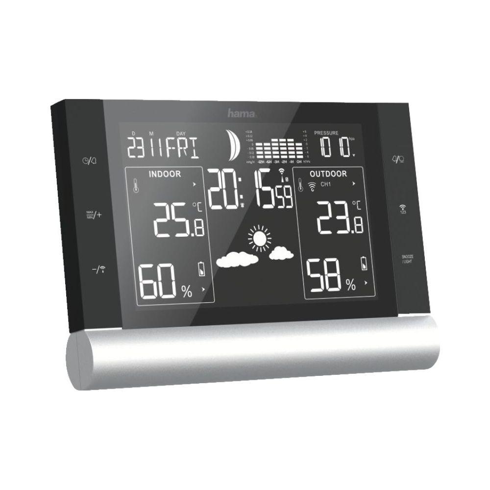 hama Wetterstation "Black Line Plus", Schwarz  