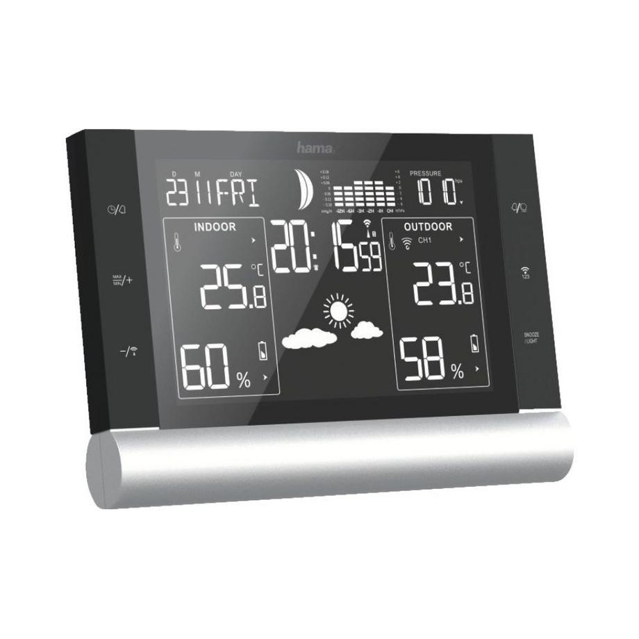 hama Wetterstation "Black Line Plus", Schwarz  