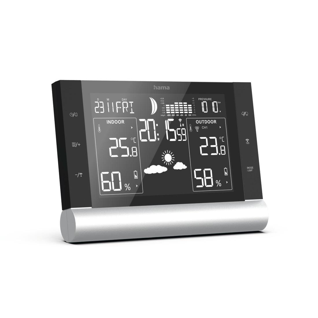 hama Wetterstation "Black Line Plus", Schwarz  