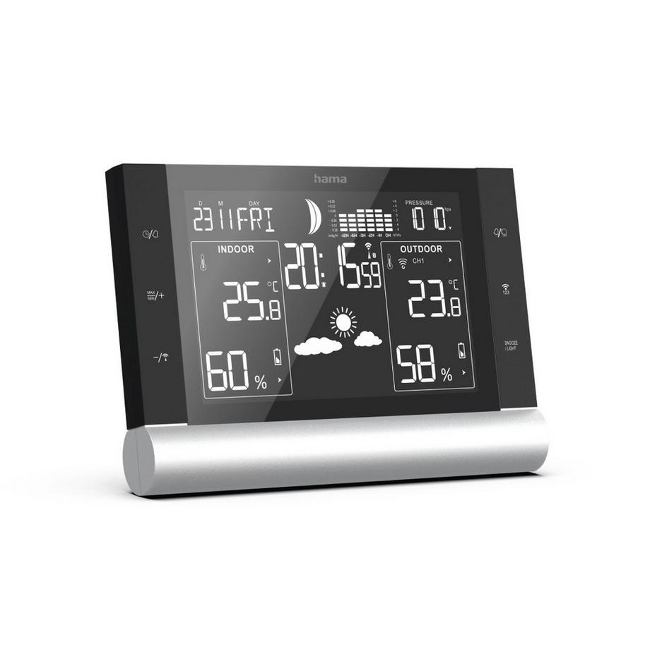 hama Wetterstation "Black Line Plus", Schwarz  