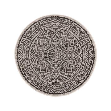 Tappeto per interno ed esterno rotondo Cleo Bianco & Nero