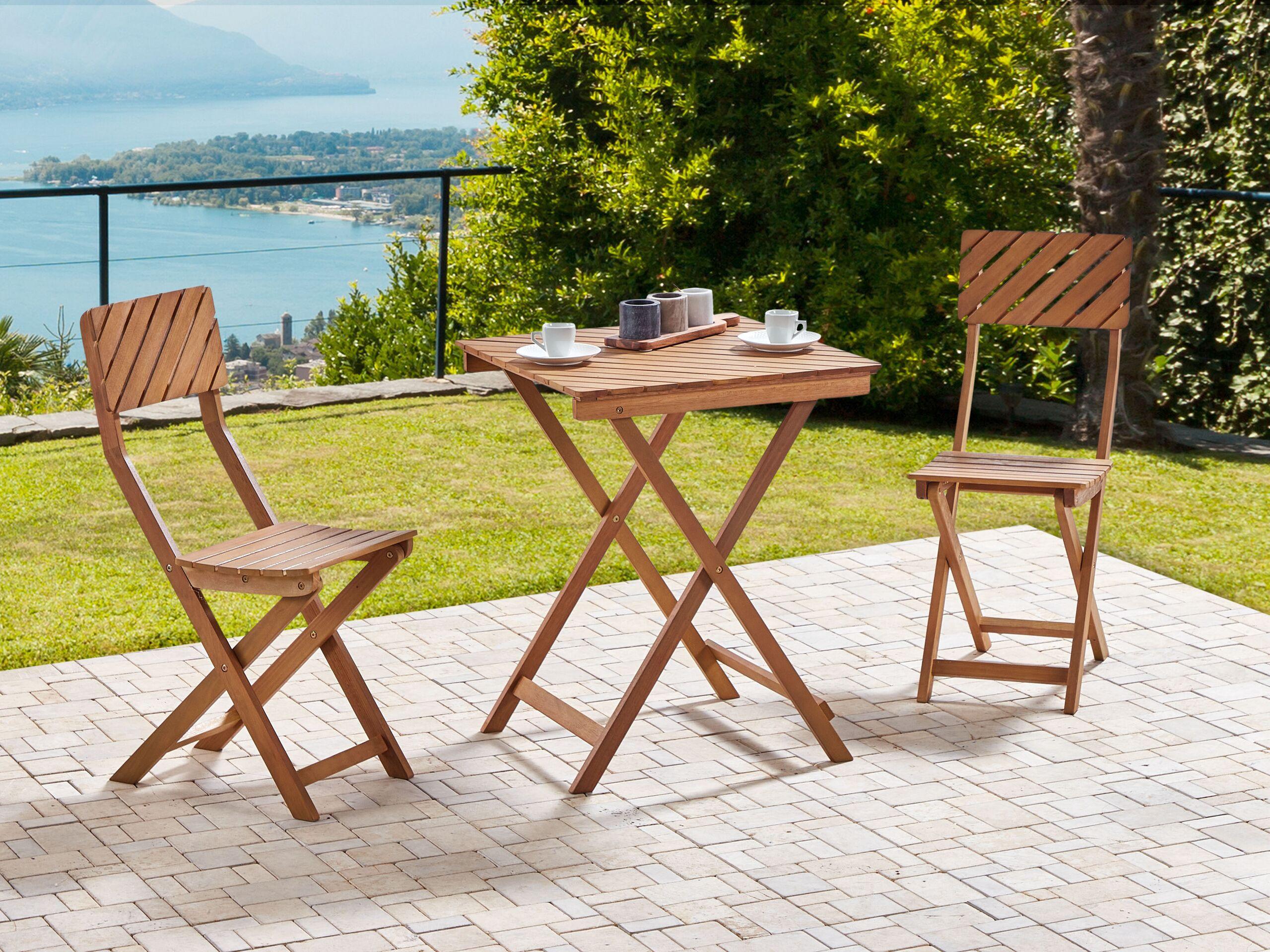 Beliani Ensemble pour bistro en Bois d'eucalyptus Traditionnel ARDORE  