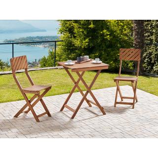 Beliani Ensemble pour bistro en Bois d'eucalyptus Traditionnel ARDORE  
