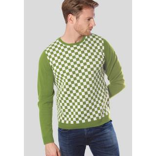 Bellemere New York  Kaschmir-Merino-Fantasy-Pullover mit Checker-Print 