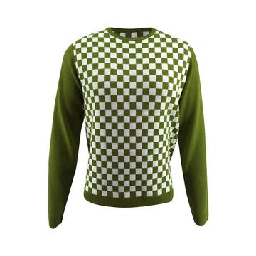 Kaschmir-Merino-Fantasy-Pullover mit Checker-Print