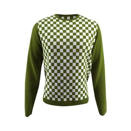 Bellemere New York  Maglia Fantasia Cashmere-Merino Stampa Checker 