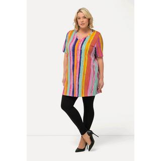 Ulla Popken  Longshirt, bedruckt, A-Linie, V-Ausschnitt, Halbarm 