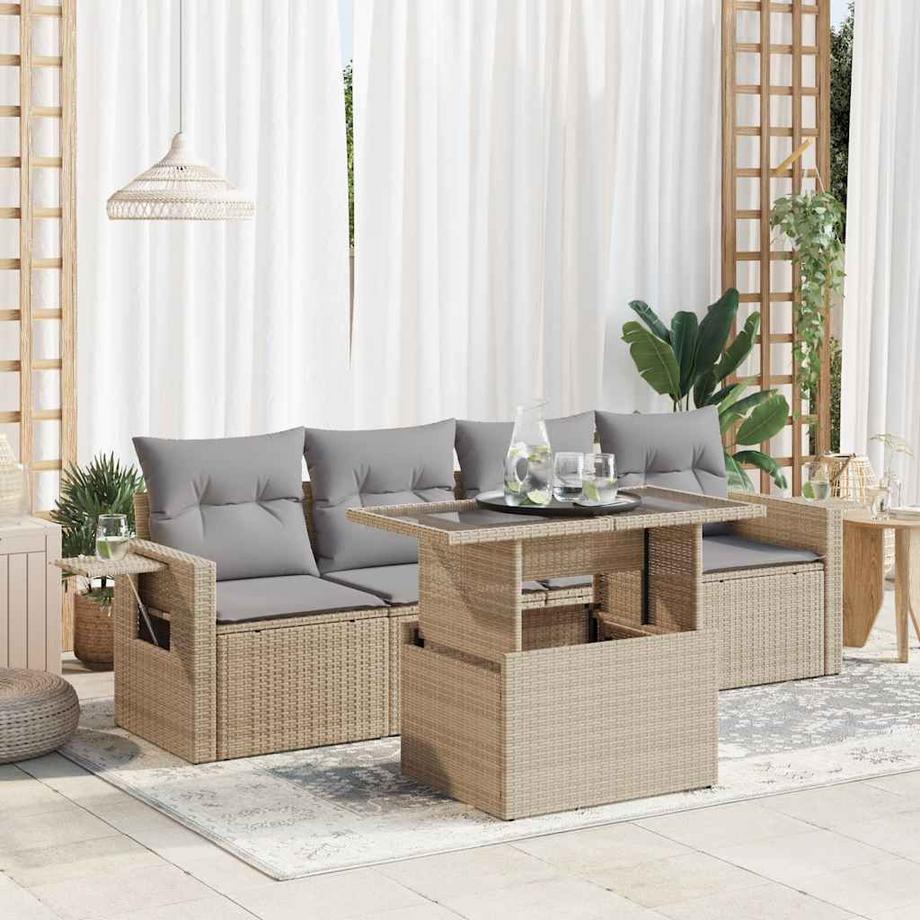 VidaXL Ensemble de canapés de jardin rotin synthétique  