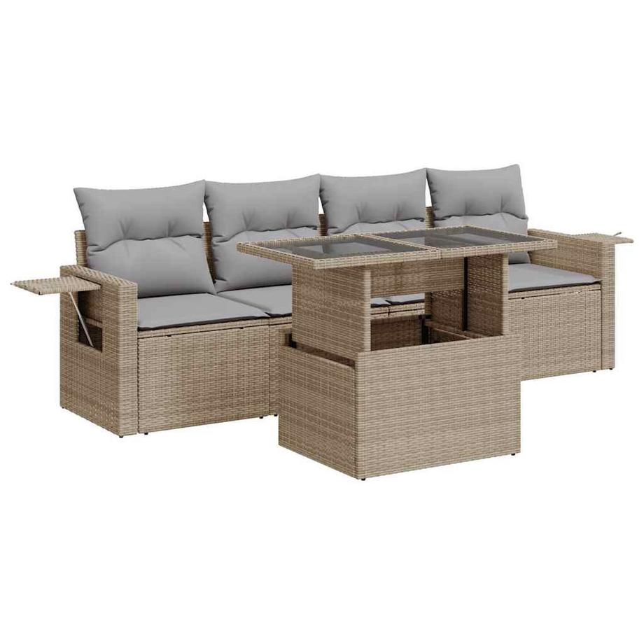 set di divani da giardino Polirattan