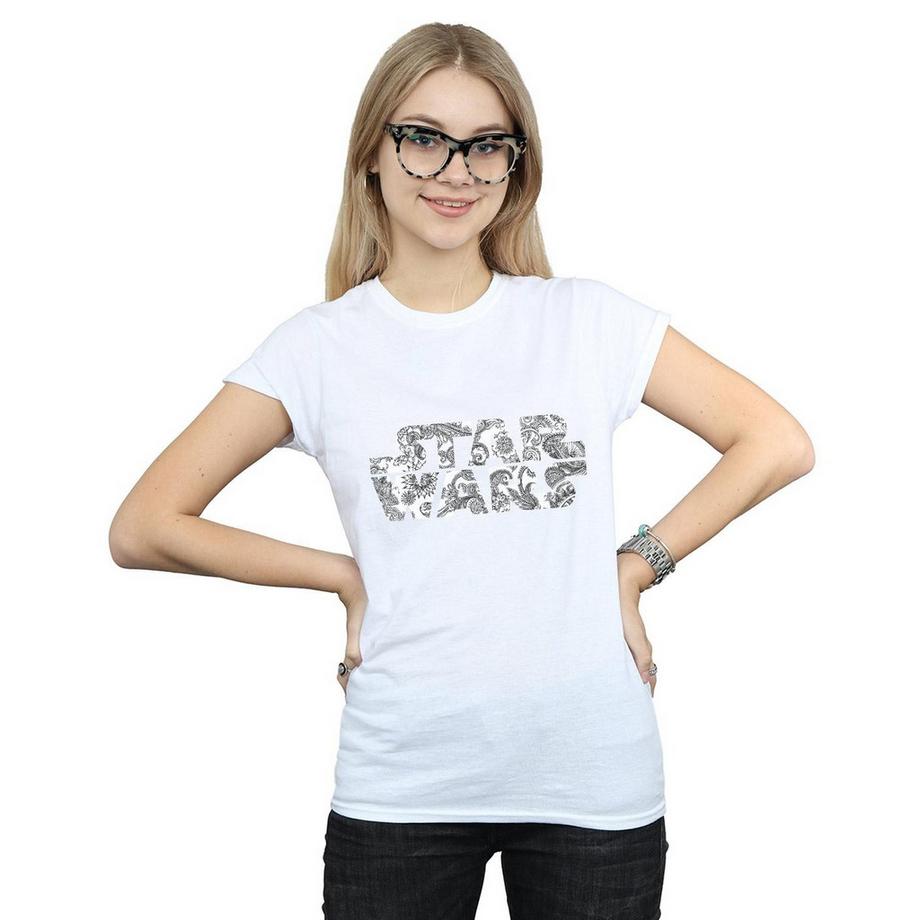 STAR WARS Star Wars Floral Logo T-Shirt Manches Courtes  