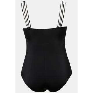 Ulla Popken  Maillot de bain avec bonnets souples, imprimé perroquet et bretelles macramé 