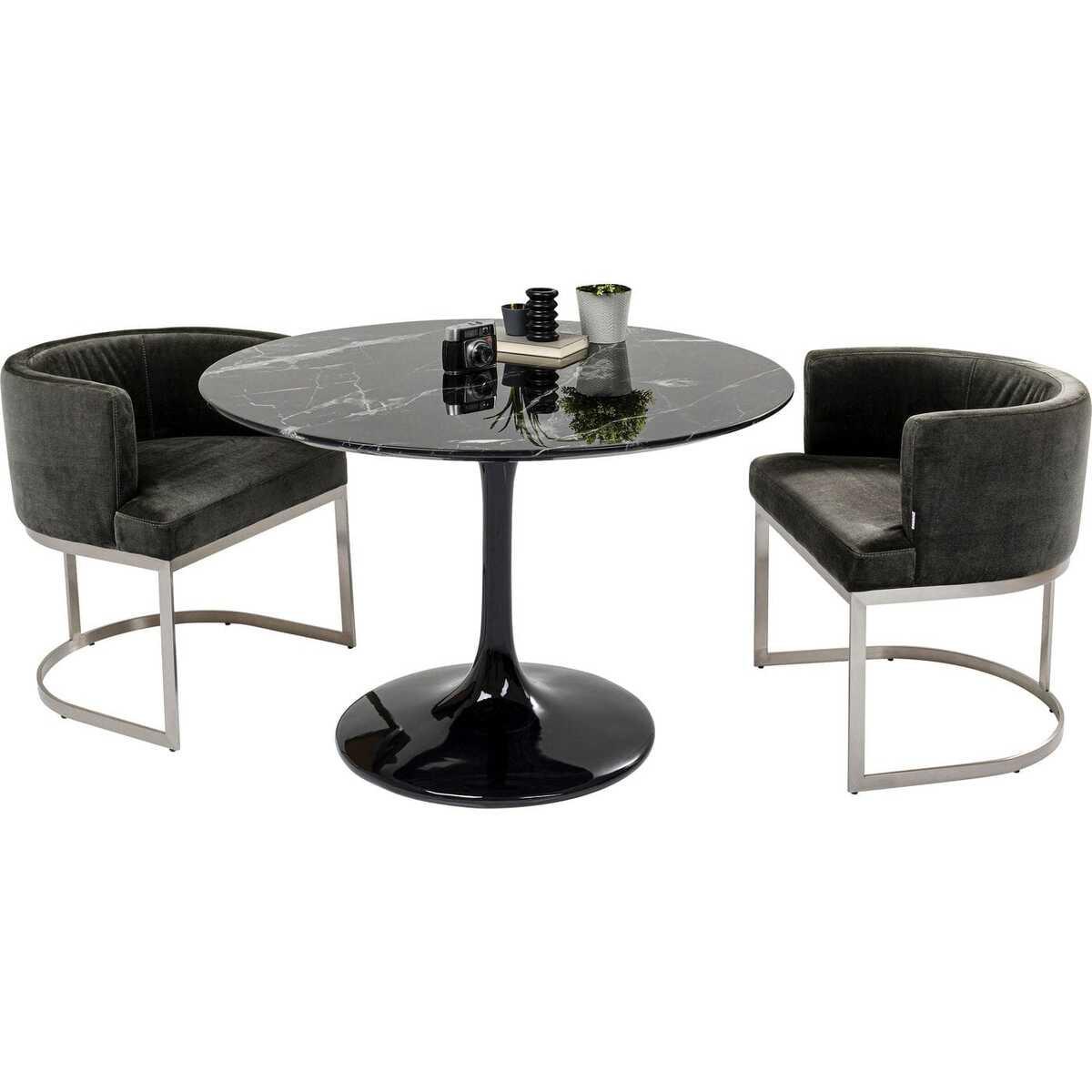 KARE Design Table Solo Marble noir rond 110  