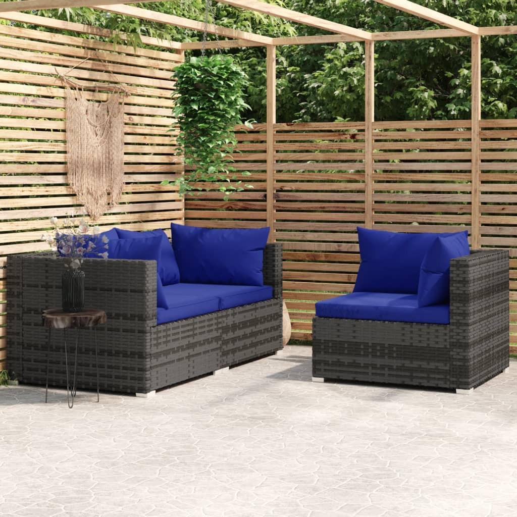 VidaXL set lounge giardino Polirattan  