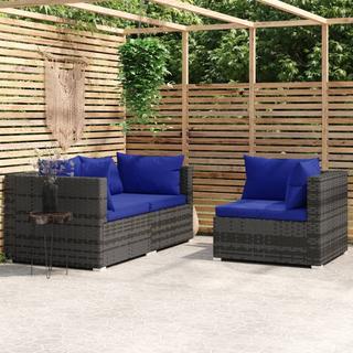 VidaXL set lounge giardino Polirattan  