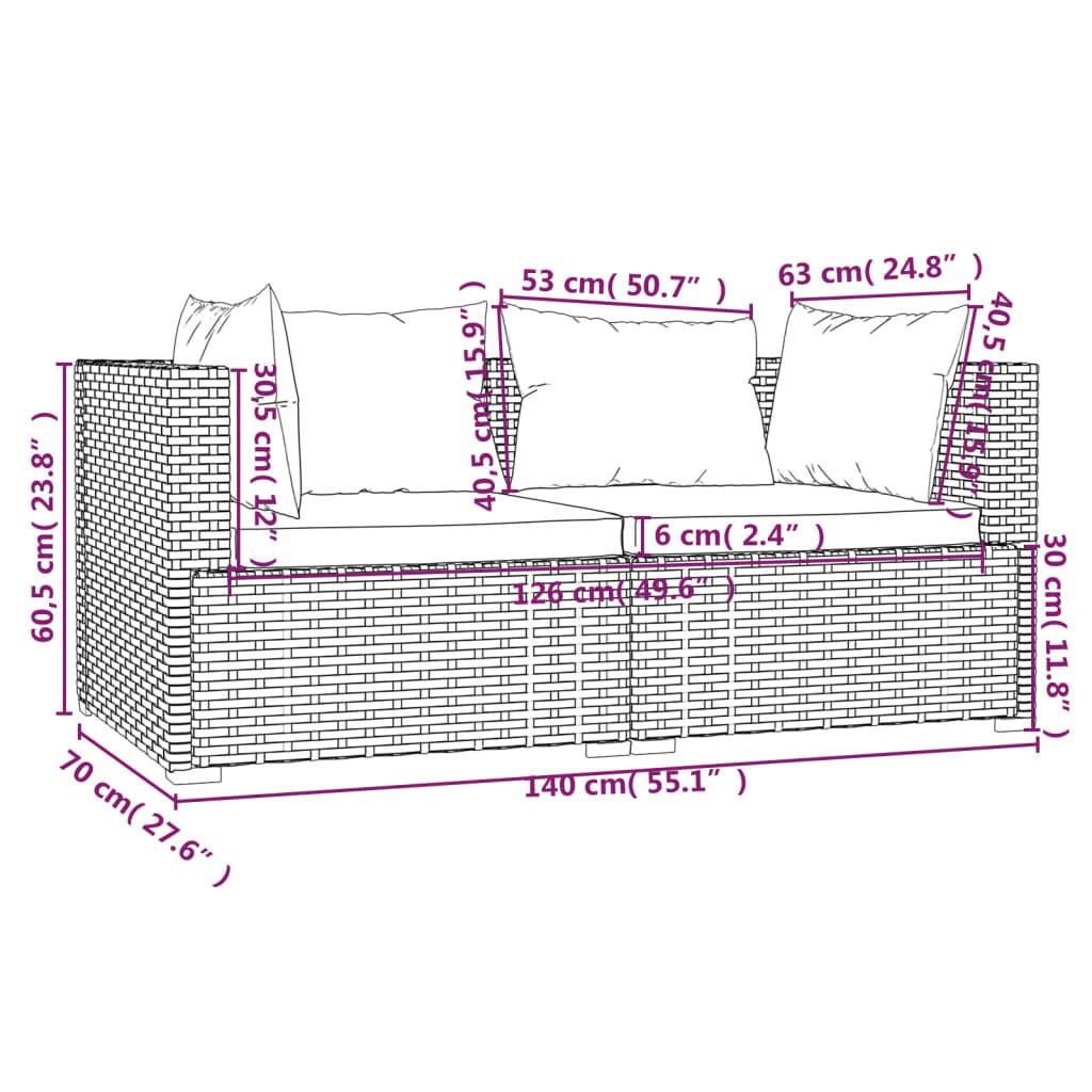 VidaXL set lounge giardino Polirattan  