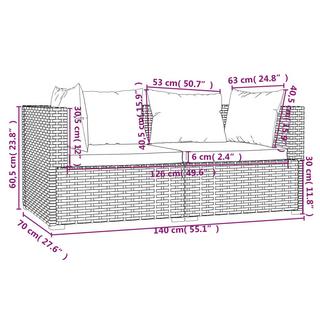 VidaXL set lounge giardino Polirattan  