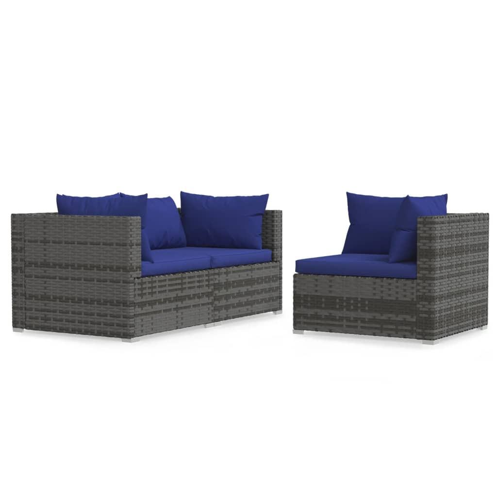 VidaXL set lounge giardino Polirattan  