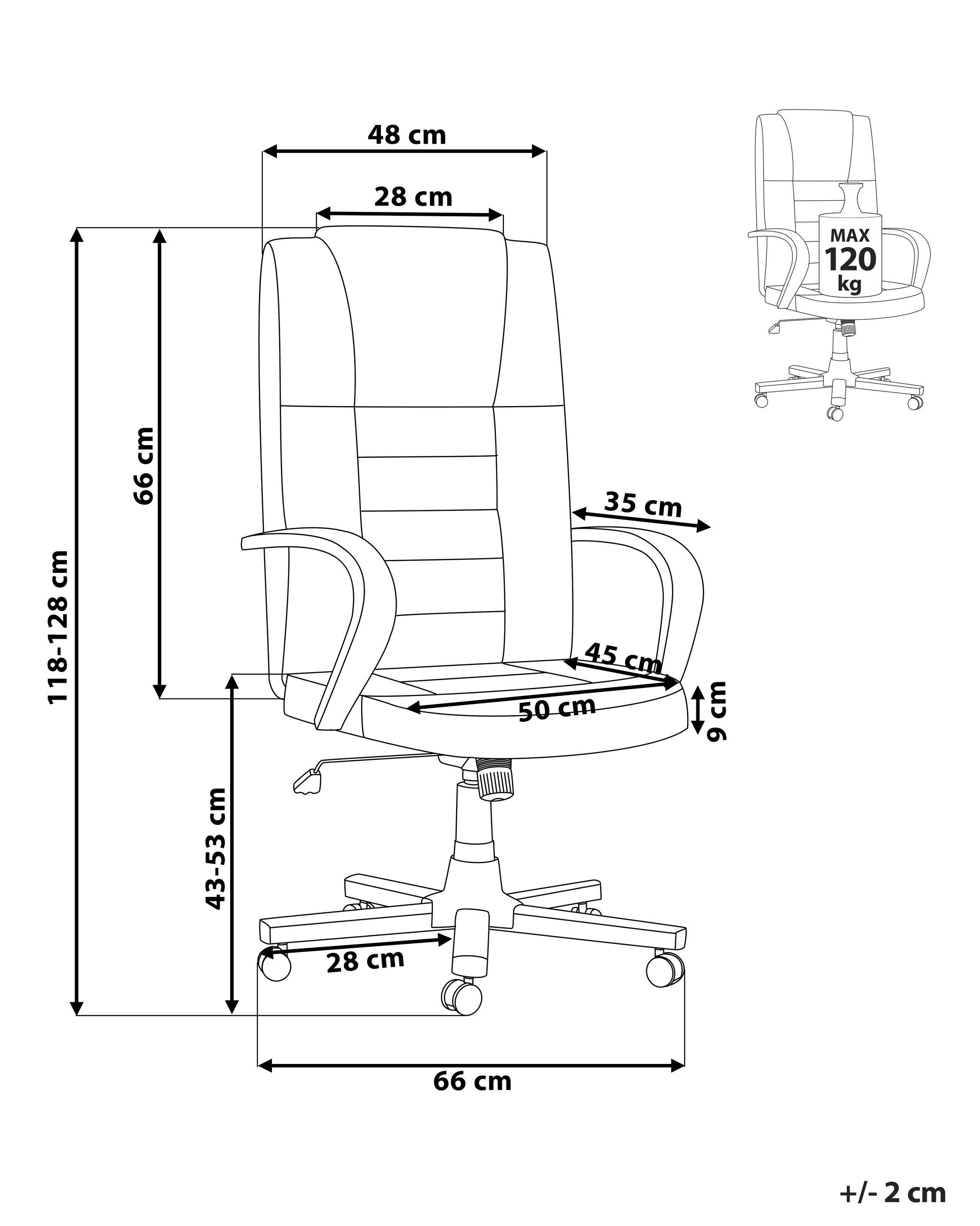 Beliani Chaise de bureau en Cuir Traditionnel DIAMOND  