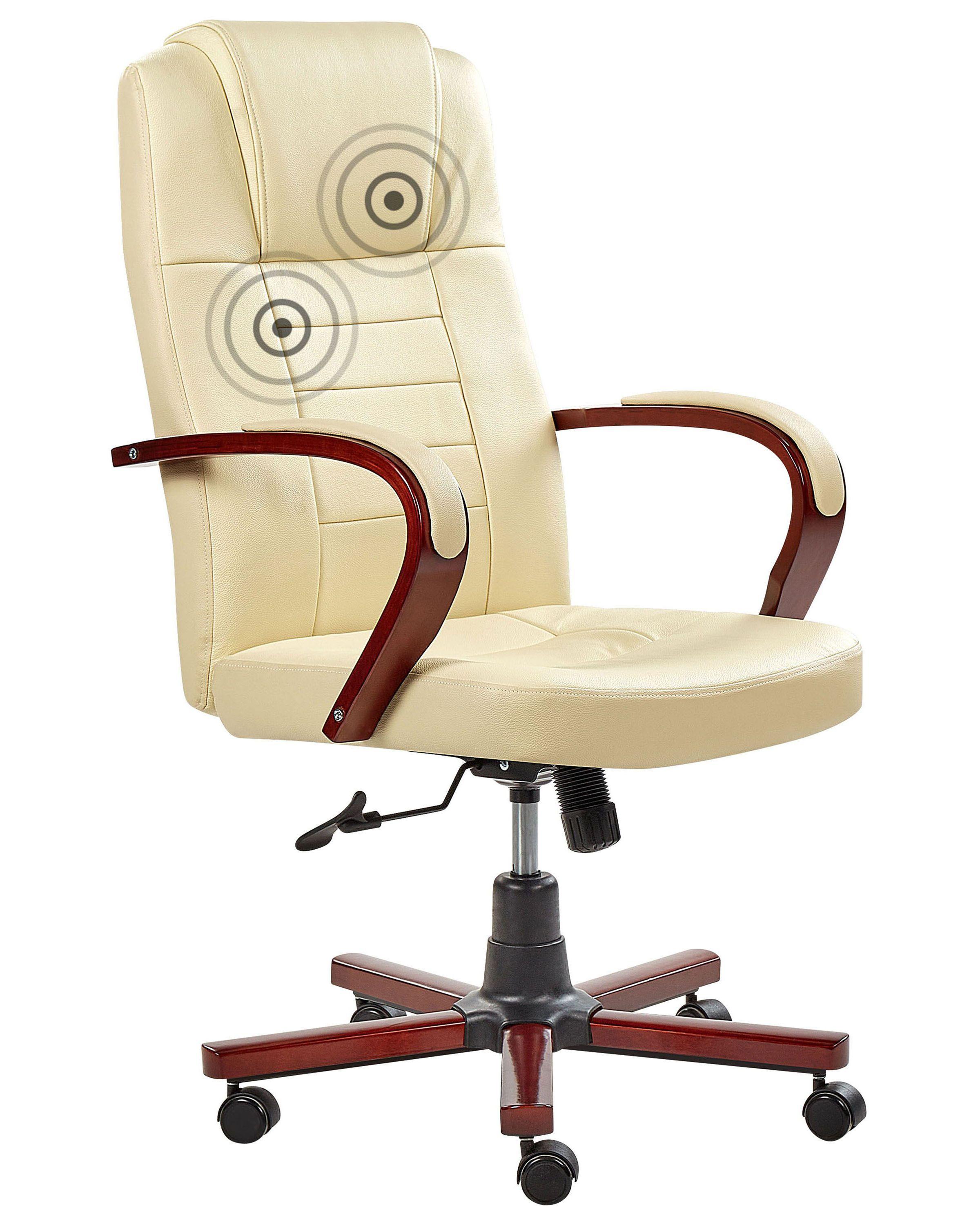 Beliani Fauteuil massant en Cuir Traditionnel DIAMOND  