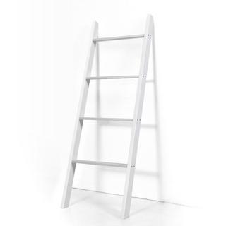 B2X Porta asciugamani scala da soffitto in legno a 4 livelli 50 x 7,5 x 137 cm bianco  