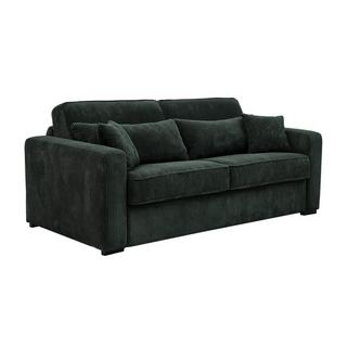 Vente-unique Schlafsofa mit Matratze 4-Sitzer - Liegefläche mit Lattenrost mit breiten Latten 160 cm - Matratze 18 cm - Cord - Grün - MONDOVI  