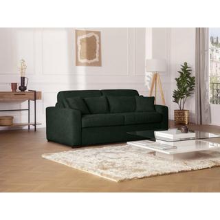 Vente-unique Schlafsofa mit Matratze 4-Sitzer - Liegefläche mit Lattenrost mit breiten Latten 160 cm - Matratze 18 cm - Cord - Grün - MONDOVI  