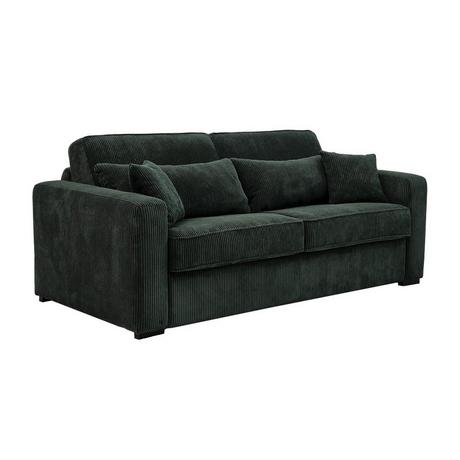 Vente-unique Schlafsofa mit Matratze 4-Sitzer - Liegefläche mit Lattenrost mit breiten Latten 160 cm - Matratze 18 cm - Cord - Grün - MONDOVI  