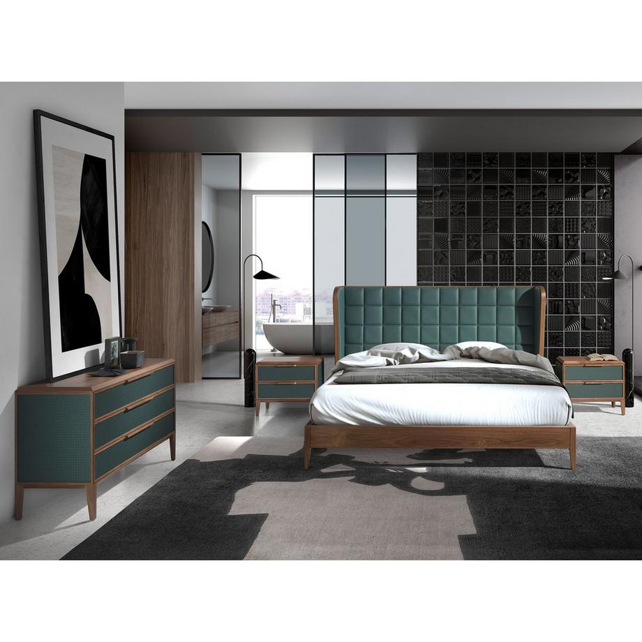 ANGEL CERDA Kommode aus dunkelgrünem und nussbaumfarbenem PVC  