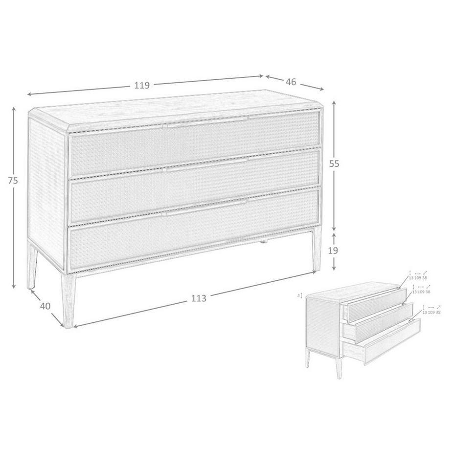ANGEL CERDA Kommode aus dunkelgrünem und nussbaumfarbenem PVC  
