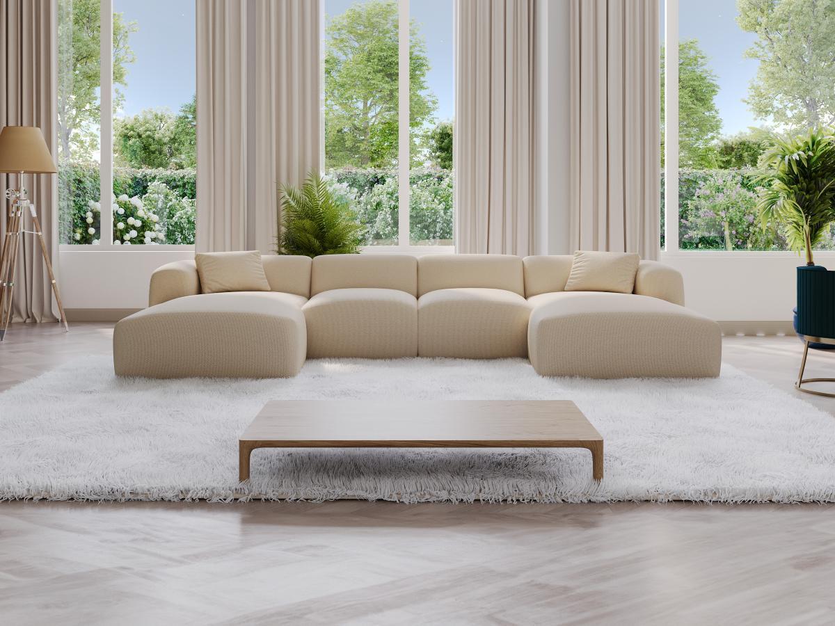 Maison Céphy Grande divano angolare panoramico in Tessuto testurizzato Beige  - POGNI della Maison Céphy  